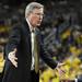 Iowa head coach Fran McCaffery gestures to his bench during the first half against Iowa at Crisler Center on Sunday, Jan. 6. Michigan beat Iowa 95-67 in the Big Ten home opener. Melanie Maxwell I AnnArbor.com